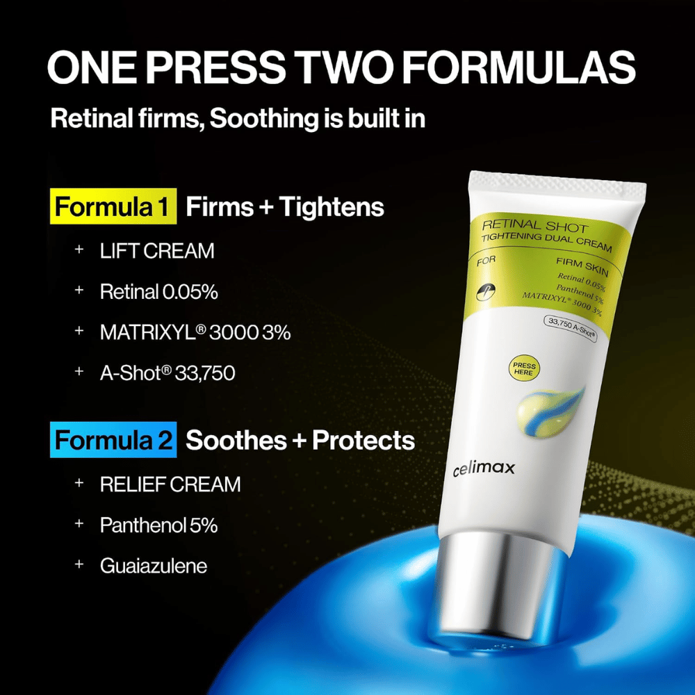 Celimax The Vita-A Retinal Shot Tightening Dual Cream – kaksinkertainen koostumus kiinteyttävään, kosteuttavaan ja rauhoittavaan ihonhoitoon
