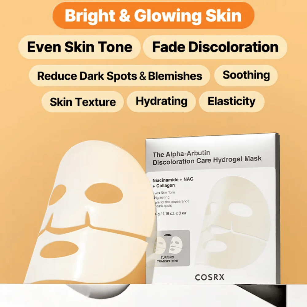 COSRX Alpha-Arbutin Hydrogel Mask – Sheet mask, joka antaa hehkua, tasaisemman ihonsävyn, vähentää tummia läiskiä ja parantaa ihon elastisuutta.
