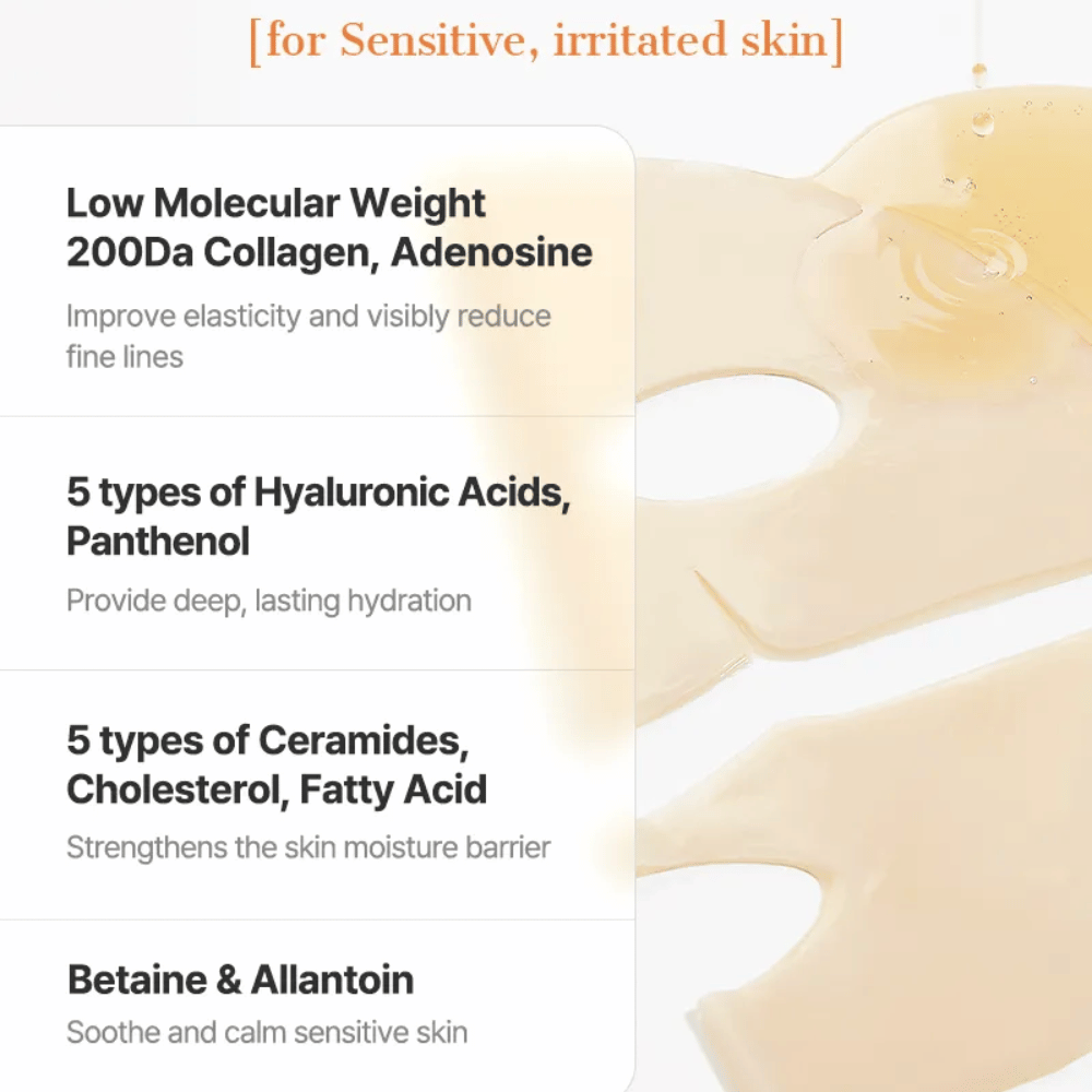 COSRX Alpha-Arbutin Discoloration Care Hydrogel Mask keramidien, hyaluronihapon ja pantenolin kanssa – rauhoittava Sheet mask herkälle ja ärtyneelle iholle.