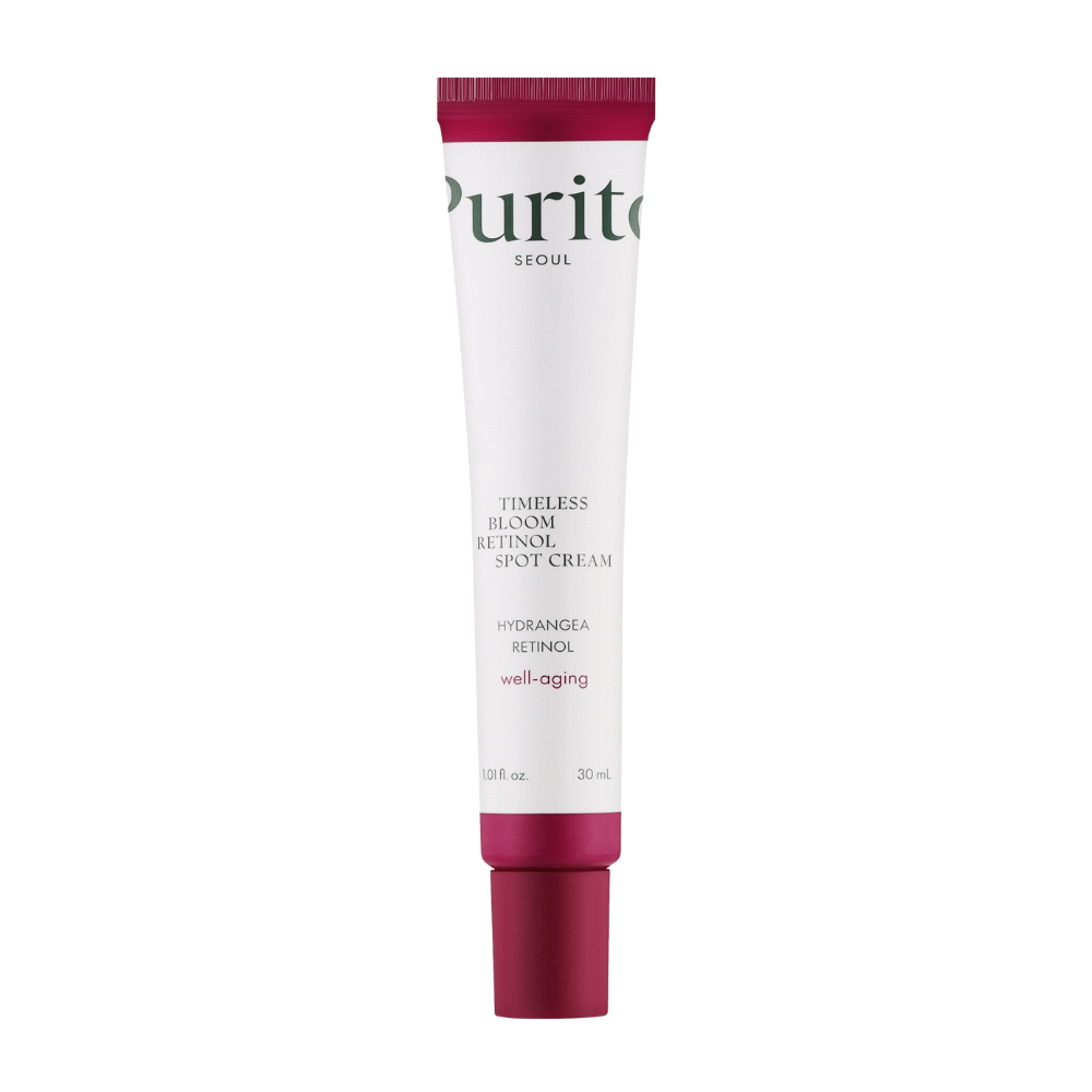 Purito Timeless Bloom Retinol Spot Cream on tehokas ikääntymistä ehkäisevä voide, joka on rikastettu retinolilla ja hortensiauutteella. Se vähentää hienoja juonteita, parantaa ihon kiinteyttä ja edistää tasaisen ihonsävyn muodostumista. Täydellinen kohdennettuun hoitoon ja ihon hyvinvointiin.