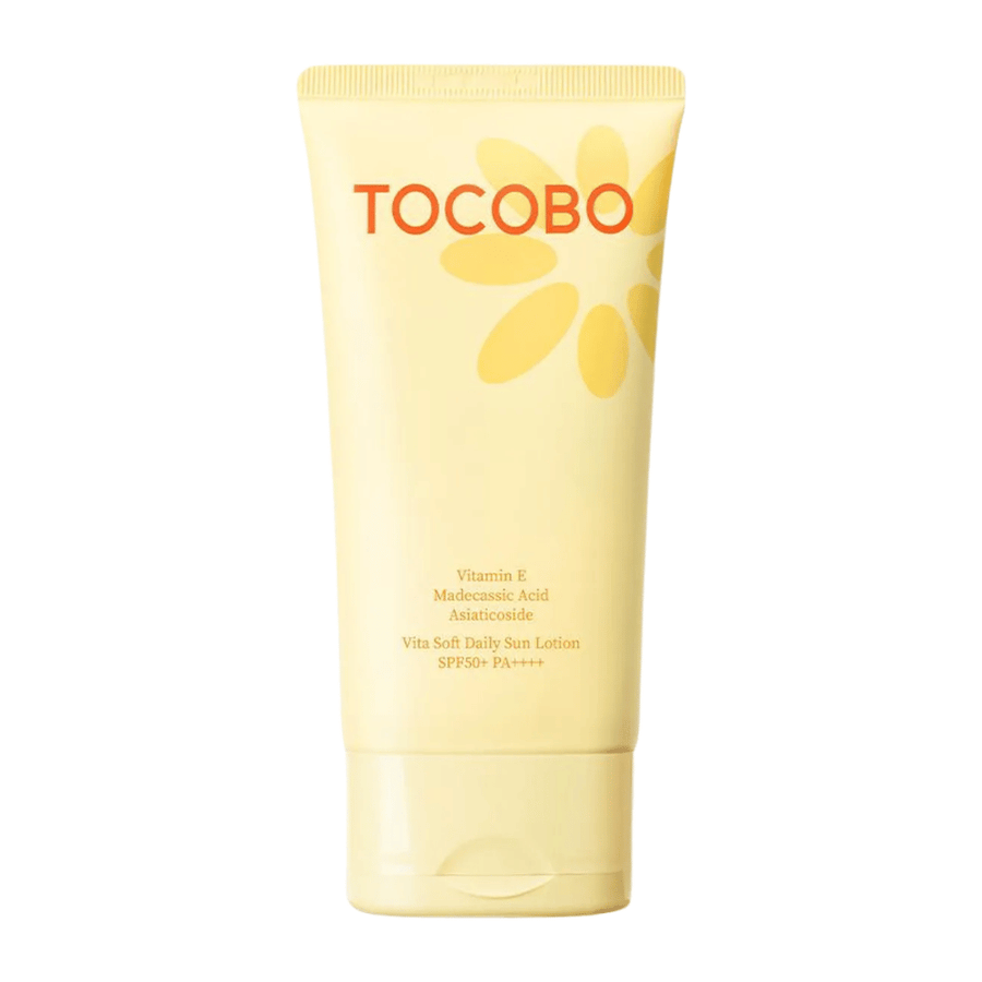 Tocobo Vita Soft Daily Sun Lotion SPF50+ PA++++ vegaaninen aurinkovoide E-vitamiinilla, joka suojaa ihoa ja antaa pehmeän, kosteutetun tunteen