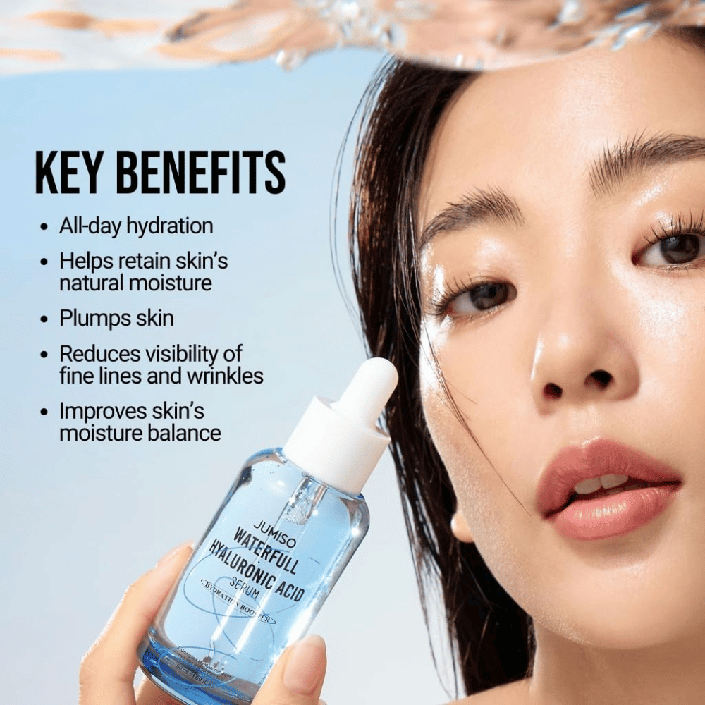 Jumiso Waterfull Hyaluronic Acid Seerumi 50 ml – intensiivisesti kosteuttava hyaluronihappo seerumi joka täyteläistää ihoa ja vähentää hienojen juonteiden näkyvyyttä