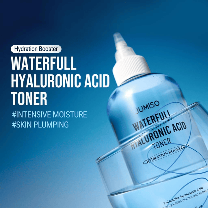 Jumiso Waterfull Hyaluronic Acid Toner – korealainen kosteuttava toner intensiiviseen kosteutukseen ja täyteläiselle iholle kevyellä, tahmaamattomalla tunteella
