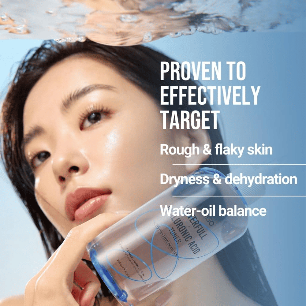 Jumiso Waterfull Hyaluronic Acid Toner 250 ml – intensiivisesti kosteuttava toner, joka torjuu kuivuutta, hilseilevää ihoa ja epätasapainoista kosteuden ja öljyn tasoa