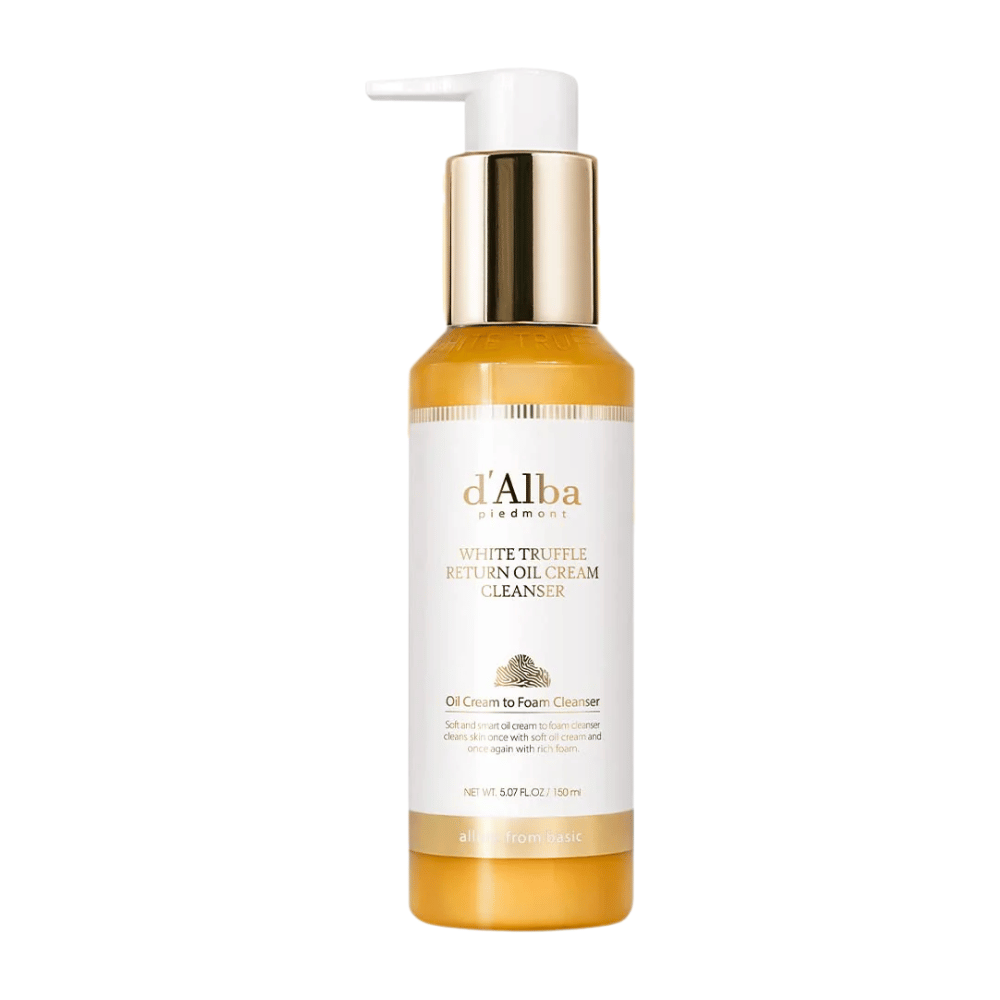 d'Alba White Truffle Return Oil Cream Cleanser on ravitseva ja kosteuttava puhdistusvoide valkoisella tryffeliuutteella. Innovatiivinen koostumus muuttuu voiteesta vaahdoksi, tarjoten syväpuhdistuksen samalla kun se säilyttää ihon luonnollisen kosteustasapainon.