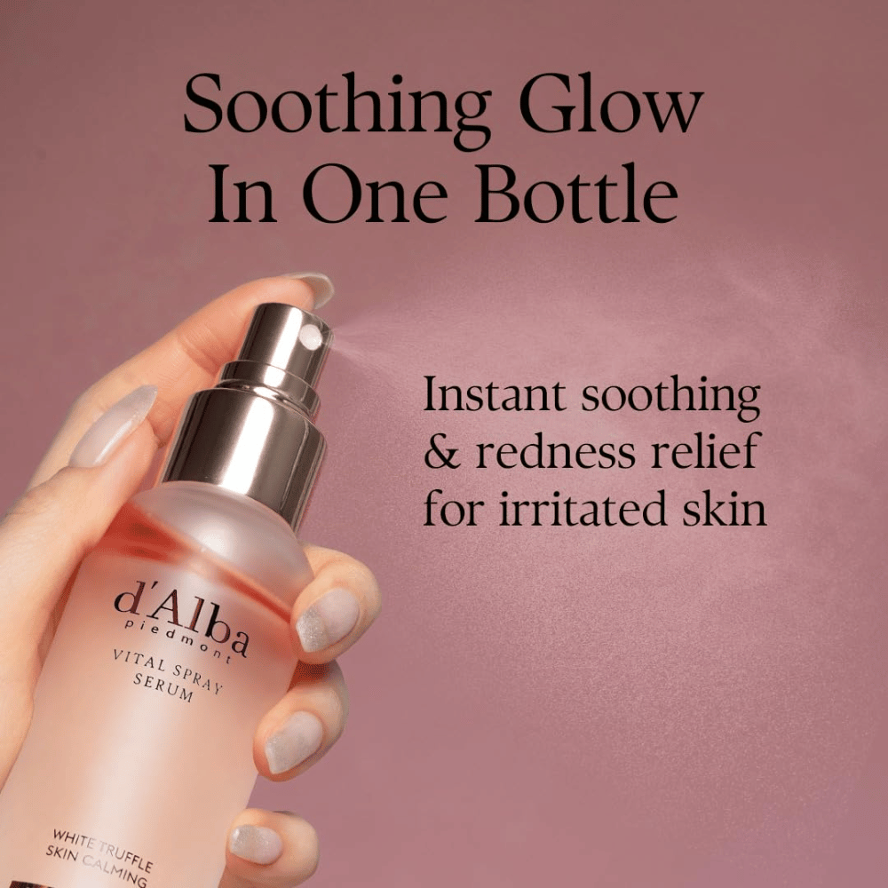 d'Alba White Truffle Vital Spray Serum – kosteuttava kasvosuihke, joka rauhoittaa ärtynyttä ihoa ja tuo hehkua