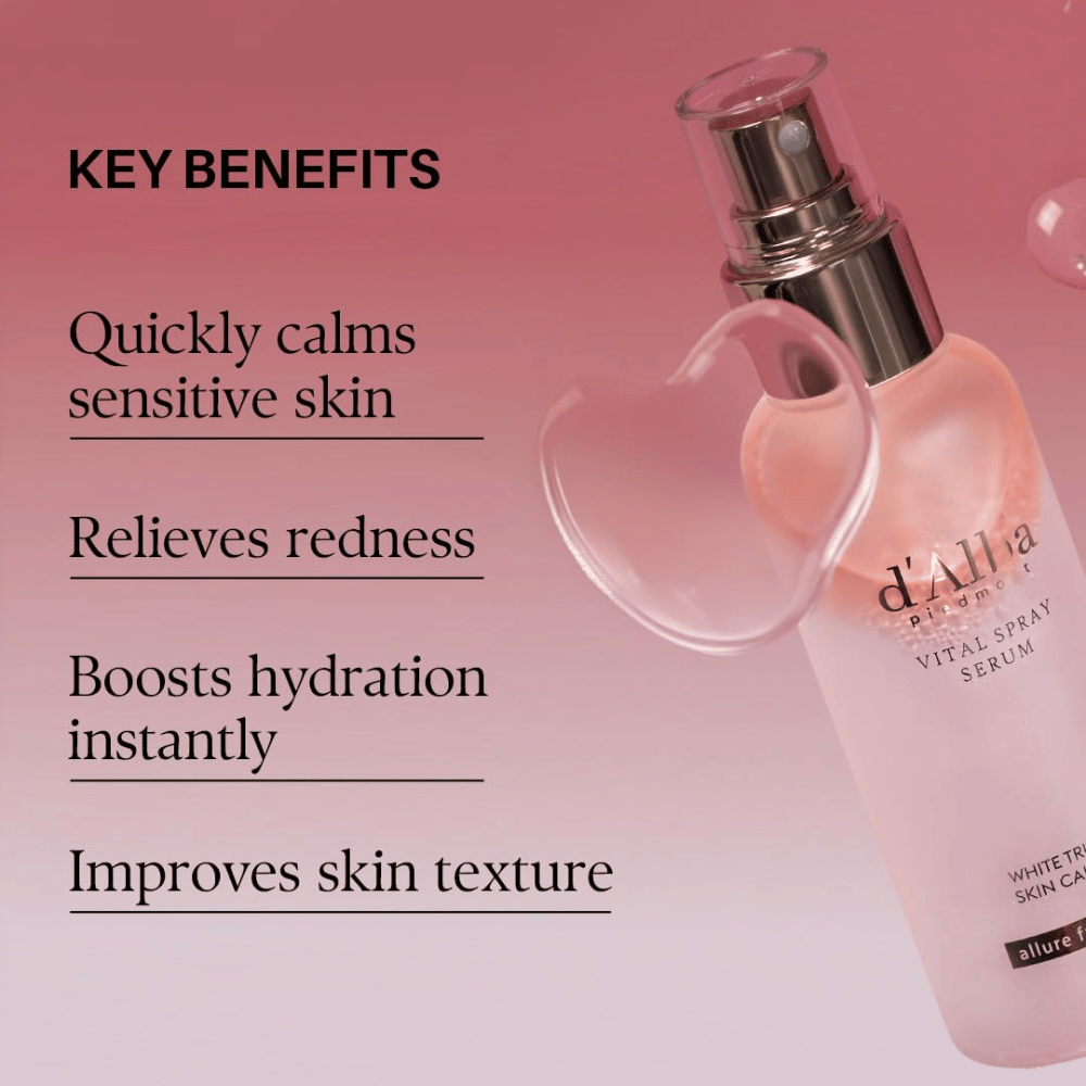 d'Alba White Truffle Vital Spray Serum – rauhoittava seerumi mist herkälle iholle, punoitukseen ja kosteutukseen