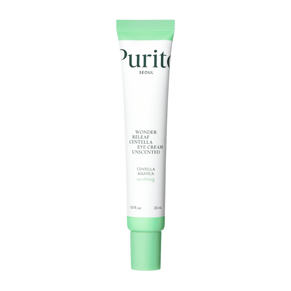 Purito Wonder Releaf Centella Eye Cream Unscented on mieto silmänympärysvoide, joka on rikastettu Centella Asiatica -uutteella. Se kosteuttaa ja rauhoittaa herkkää ihoa silmien ympärillä samalla kun se vahvistaa ihon suojaa ja vähentää hienoja juonteita. Täydellinen herkälle iholle.
