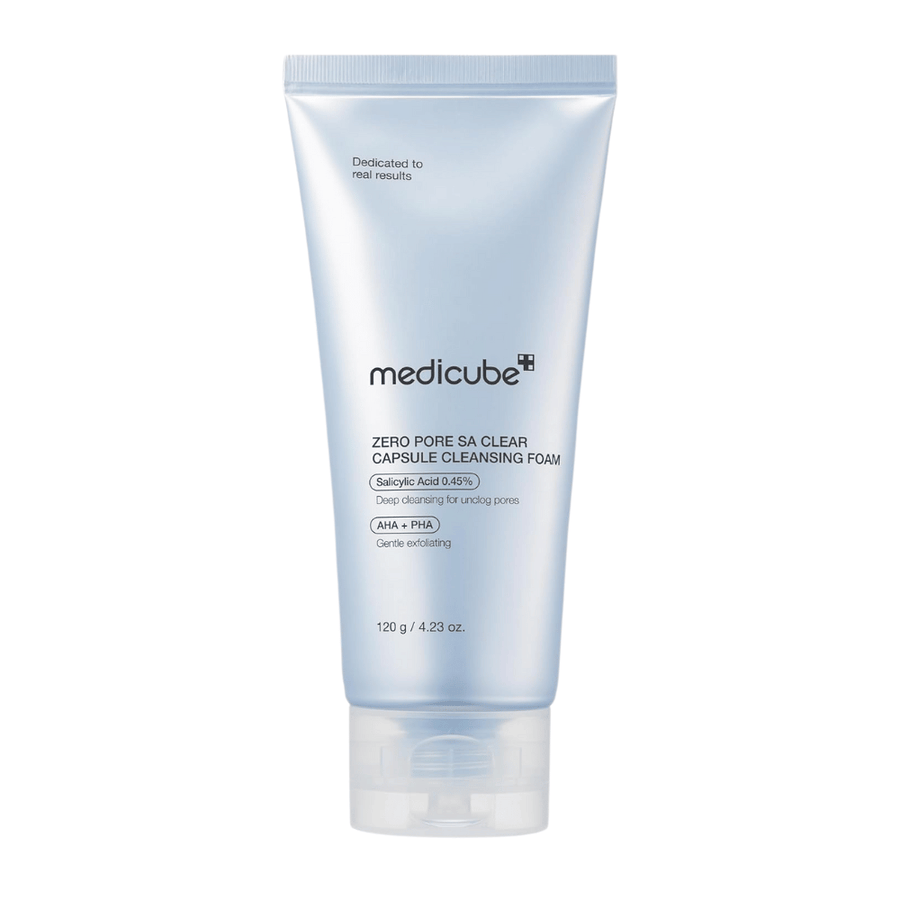 Medicube Zero Pore SA Clear Capsule Cleansing Foam 120 g – mieto mutta tehokas puhdistus salisyylihapolla, AHA:lla ja PHA:lla kirkkaampaa ihoa varten.