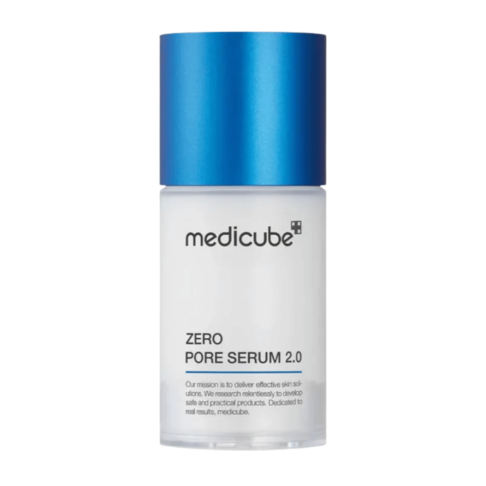 Medicube Zero Pore Serum 2.0 valkoisella taustalla, korealainen ihonhoitoseerumi, joka hoitaa huokosia, kosteuttaa ihoa ja antaa tasaisemman lopputuloksen.