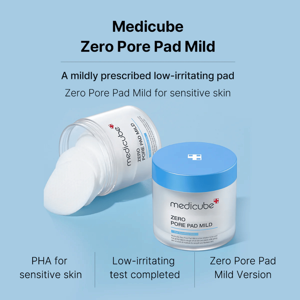 Medicube Zero Pore Pad Mild on erityisesti kehitetty herkälle iholle. Nämä tyynyt sisältävät PHA:ta, joka on hellävarainen iholle, ja ne on testattu ärsytyksen minimoimiseksi. Täydellinen päivittäiseen käyttöön ihon puhdistamiseksi ja kosteuttamiseksi.