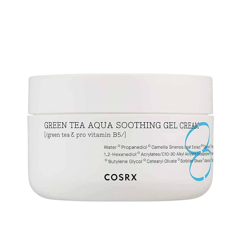 COSRX Green Tea Aqua Soothing Gel Cream 50ml, joka kosteuttaa ja rauhoittaa ihoa.