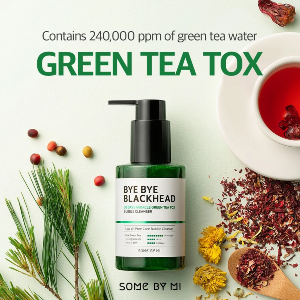 SOME BY MI Bye Bye Blackhead 30 Days Miracle Green Tea Tox Bubble Cleanser 120g ihonpuhdistusaine.